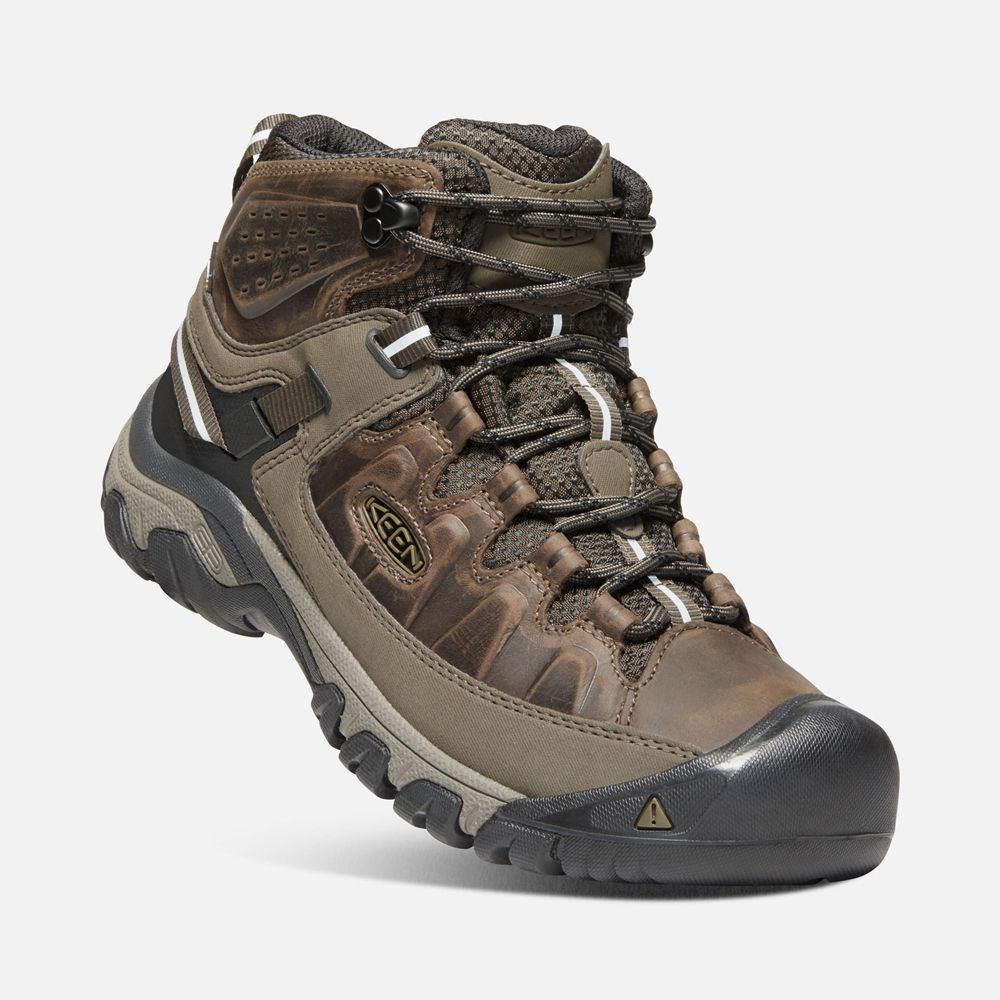 Botas de Seguridad Keen Mexico Negros Marrom - Hombre Targhee Iii Waterproof Mid - VY5794120